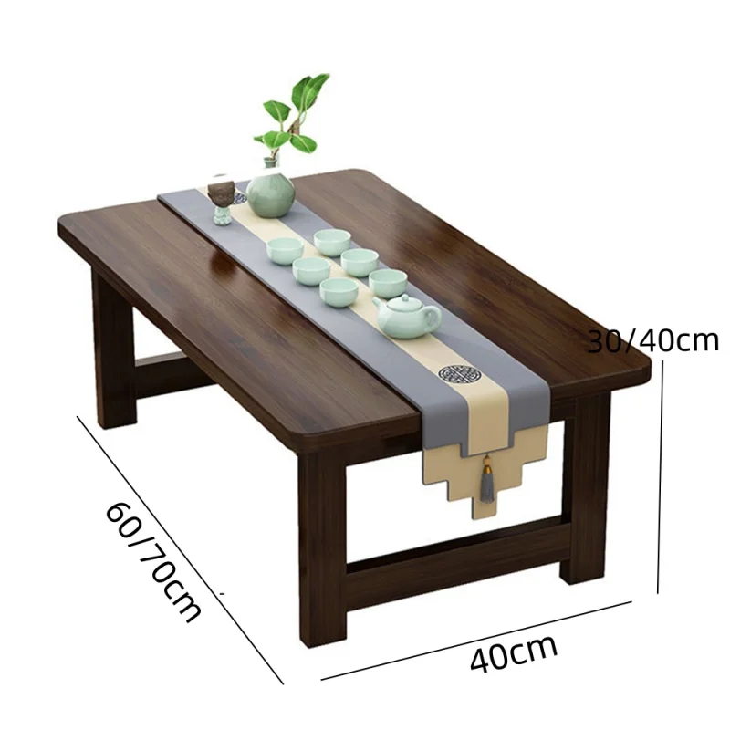 Tatami Wooden Bay Window Table, Mesa dobrável de estudo de computador, Cremalheira Diversos, Cama de quarto, Varanda Café, Casa, 60 cm, 70cm