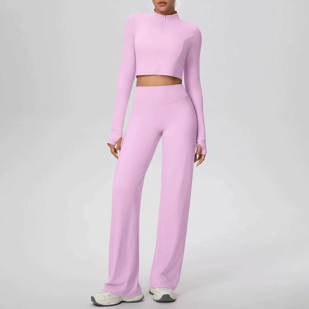 

2Pcs Long Sleeve Gym Set Women Training For Quick-Dry Yoga Clothes Workout Leggings Sports Suit Sports Outdoor Recreation Women