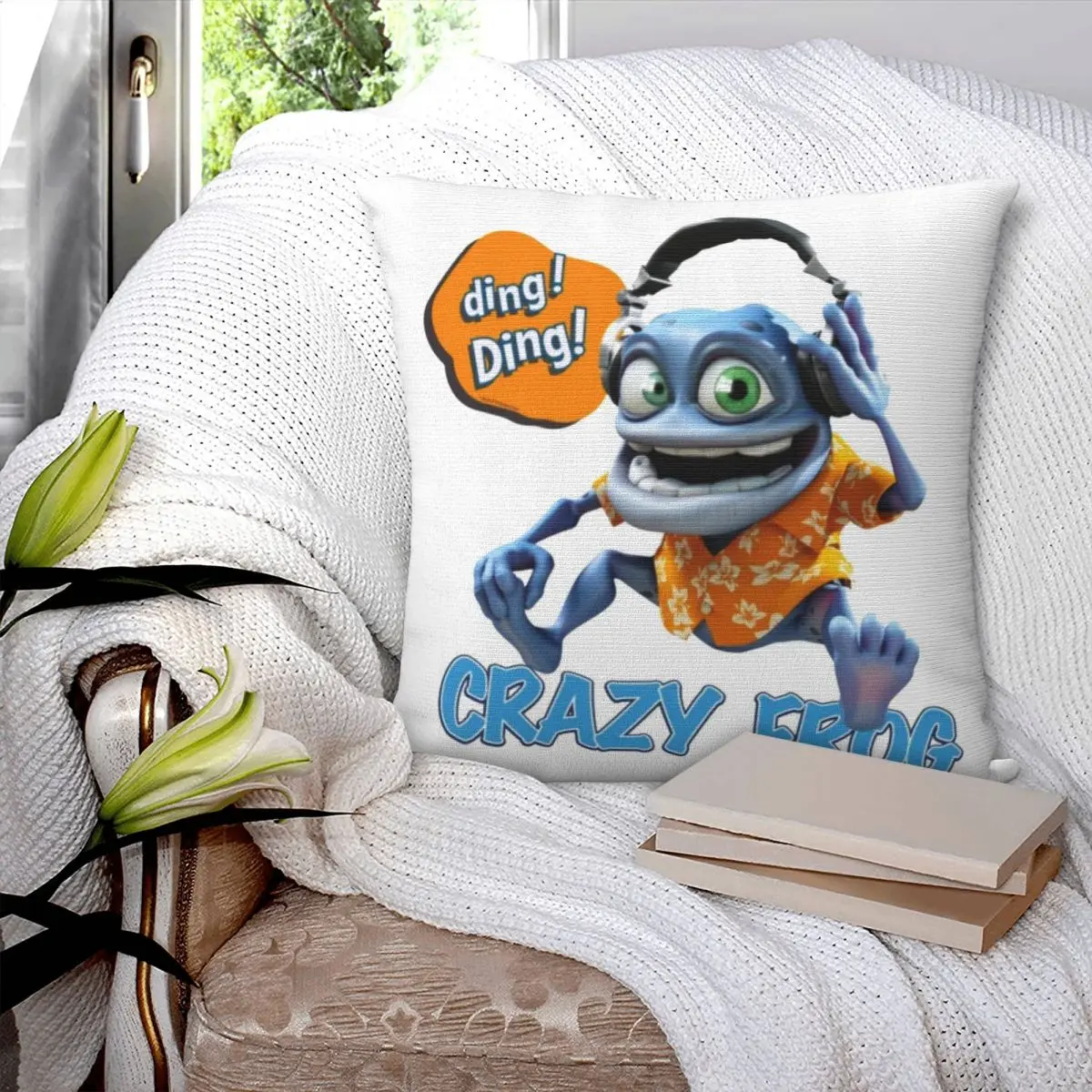 Crazy Frog Dj Ding Ding Pillowcase Polyester Linen Velvet Printed Zip Decor Throw Pillow Case Sofa Cushion Cover