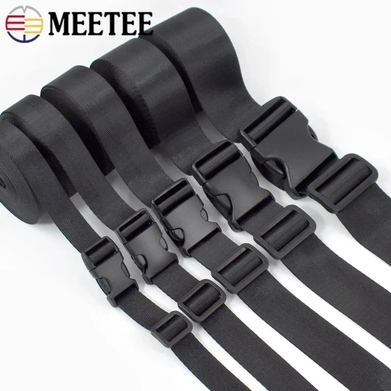 2Sets 20/25/32/38mm Nylon Webbing Adjust Plastic Release Buckle Tri-Glide Slider Side Clasp Bag Ribbon Strap Sewing Accessories