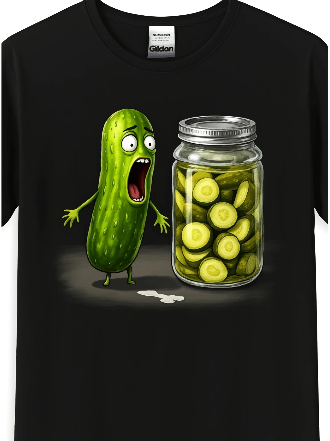 Outfits Designed Pickle Surprise A Cucumber And A Jar of Sliced Pickles T-Shirt Casual Attire for Casual Attire Everyday Sportswear Comfortable Fit