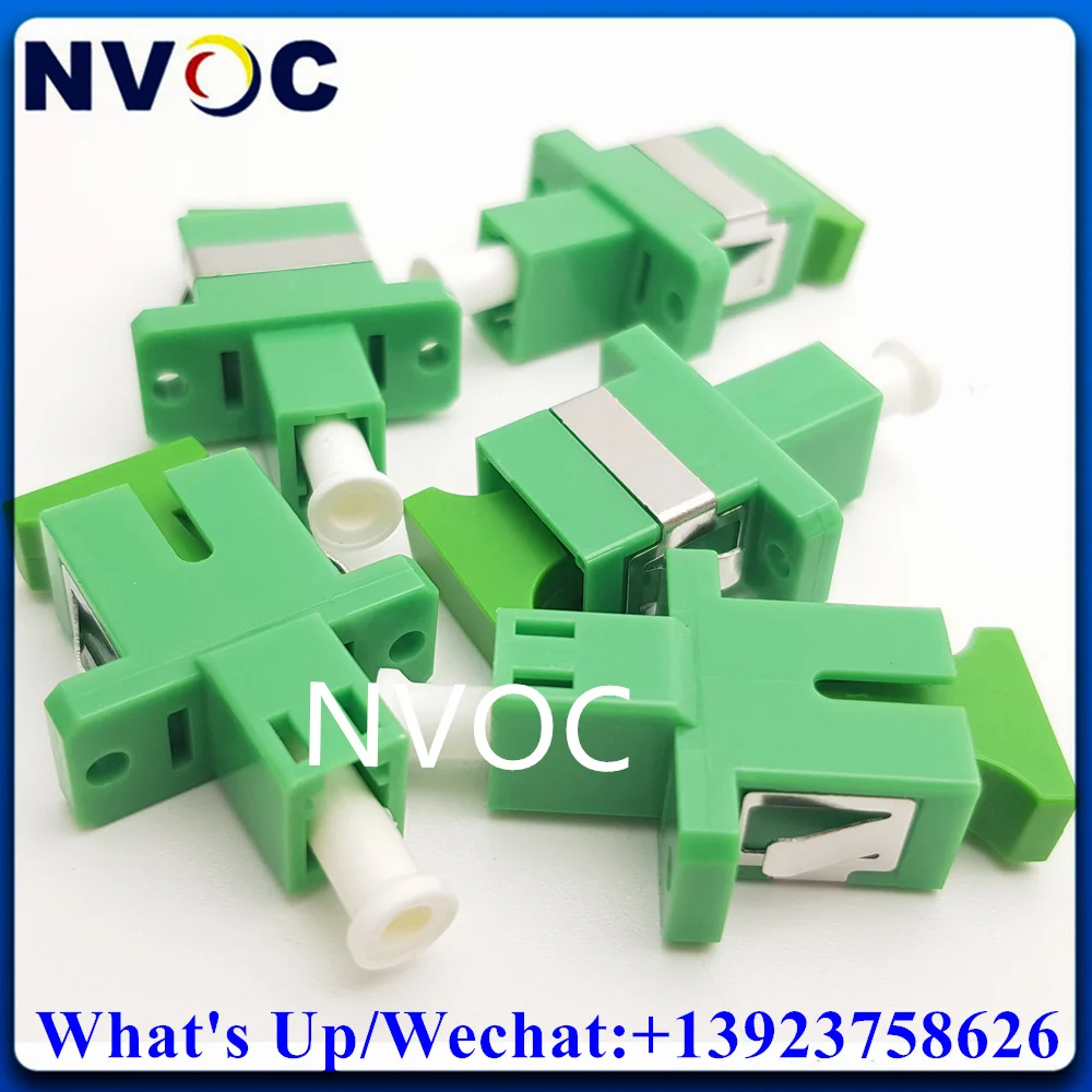 10Pcs SC Female to LC Female Fiber Optic Adapter,Single Mode 9/125um LCAPC-SC/APC Plastic Simplex Hybrid Fiber Adapter Connector