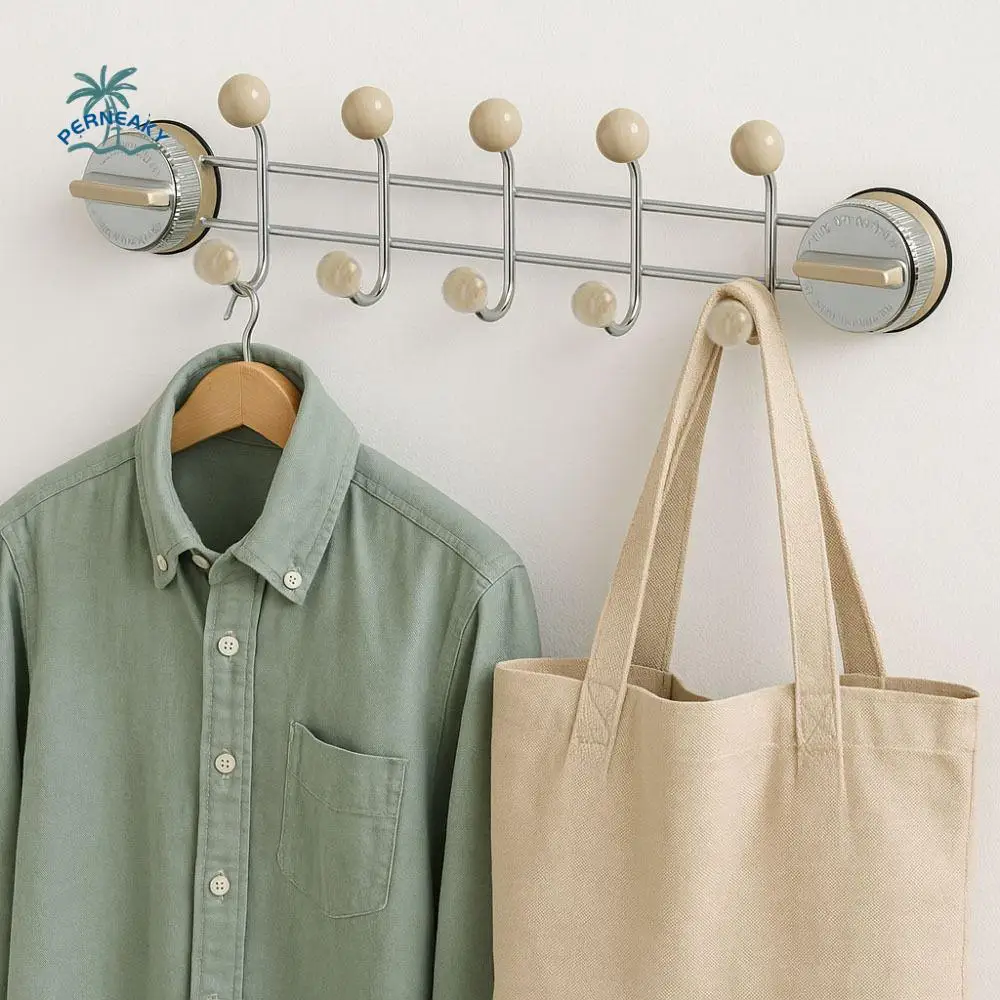 

Suction Cup Door Rear Hooks No-Punch Wall Mounted Clothes Coat Hooks Strong Load Bearing Space Saving Corner Hanger Shower