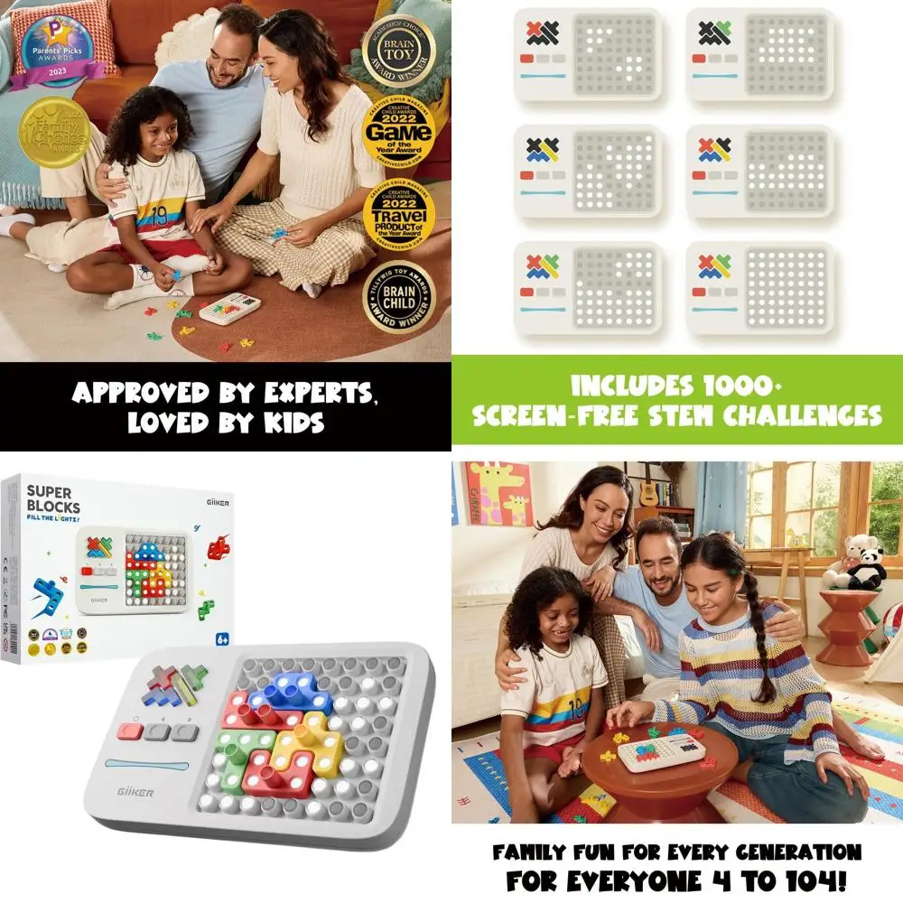 

GiiKER Super Blocks: 1000+ Puzzle Challenges for Kids, STEM Brain Game, Ideal Travel & Birthday Gift