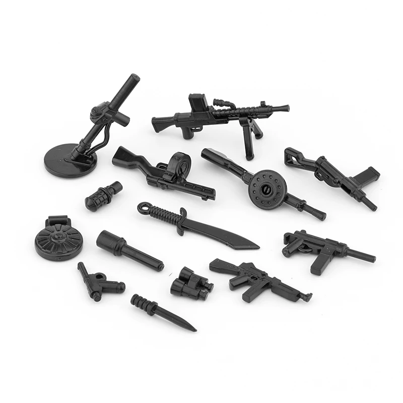 25/50/100/200Pcs Military SWAT Gun Cannon Building Blocks Weapon Army Police MOC Figure DIY Accessories Model Bricks DIY Toys