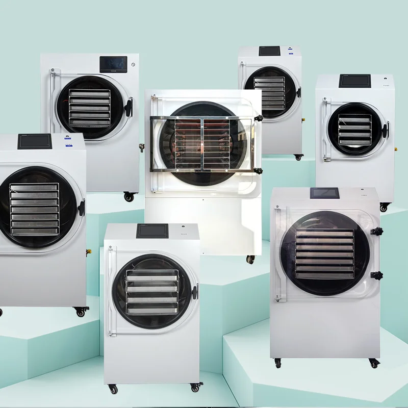 Vacuum fre--eze dryer for laboratory Chinese herbal medicine, food, fruits, household liquids, cordyceps, chicken breast