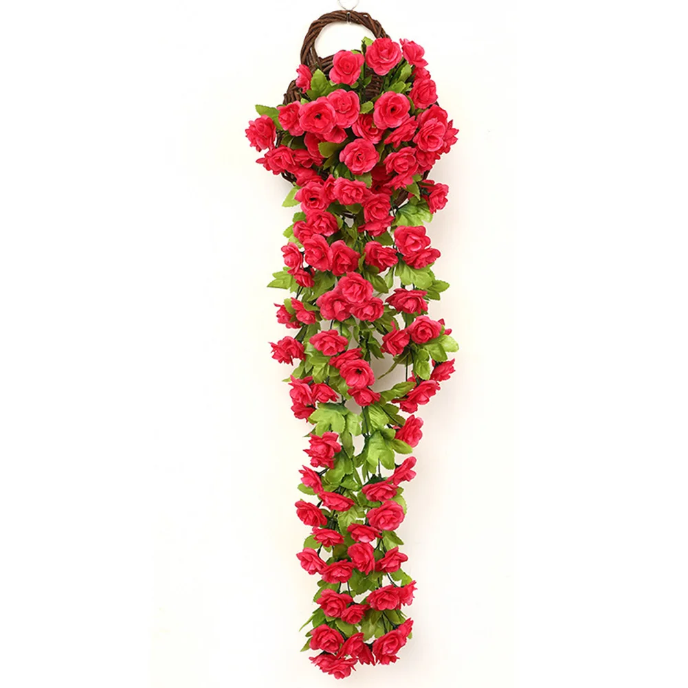 Artificial Flowers Rattan Fake Plants Vine Decoration Wall Hanging Roses Home Decor Accessories Wedding Decorative Wreath