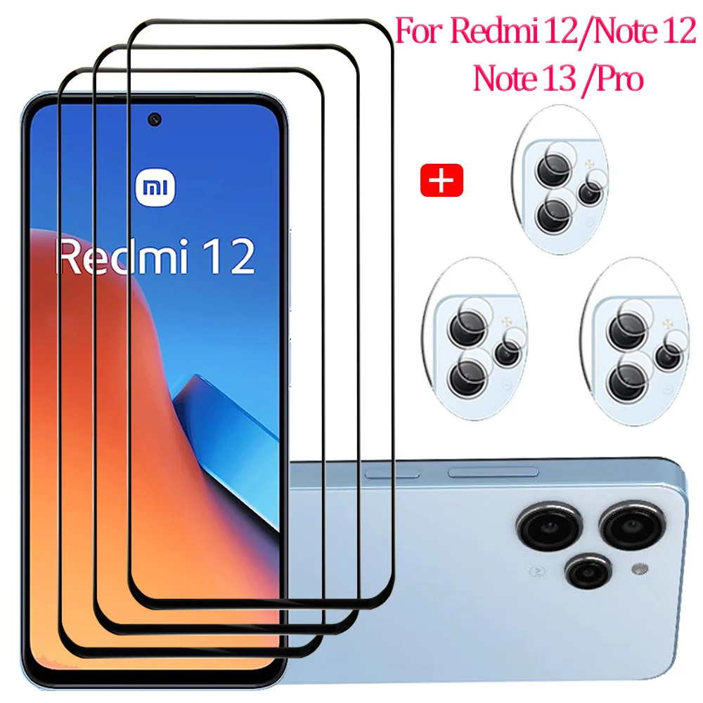 Película Redmi 12 ,Para Xiaomi Redmi Note 13 Pro 5G Glass Redmi Note13 Pelicula Vidro Temperado Redmi Note 12 Pro Plus Protetor de Tela Redmi Note