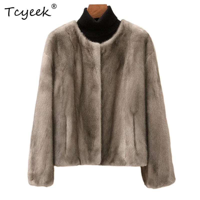 

Tcyeek Natural Mink Fur Coat Women Winter Clothes 2026 Luxury Real Fur Womens Coat New in Coats Whole Female Mink Шуба Женская