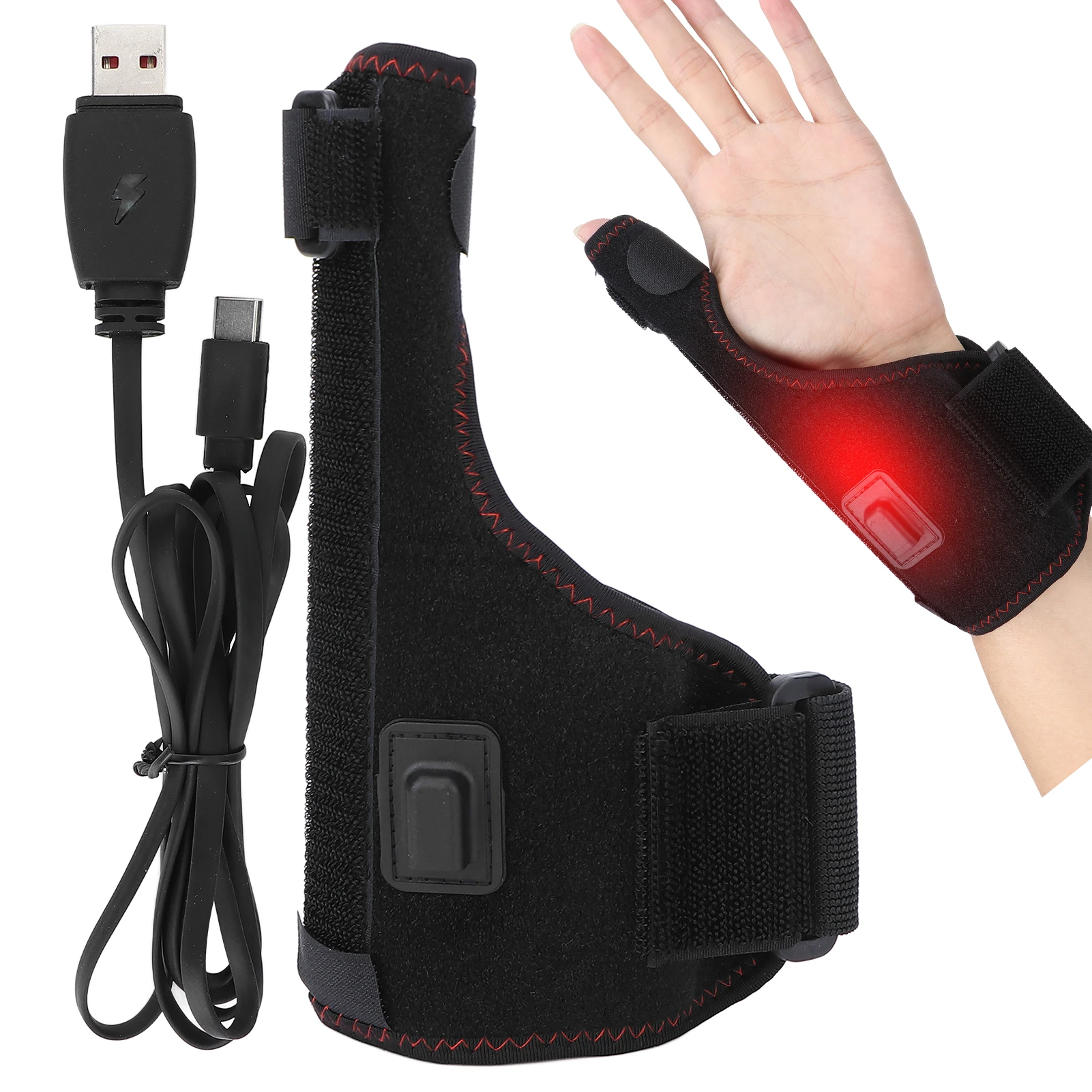 

Hand Wrist Thumb Heating Wrap Electric Heated Brace Hot Compress Therapy for Arthritis Tendonitis Joint Pain Soreness