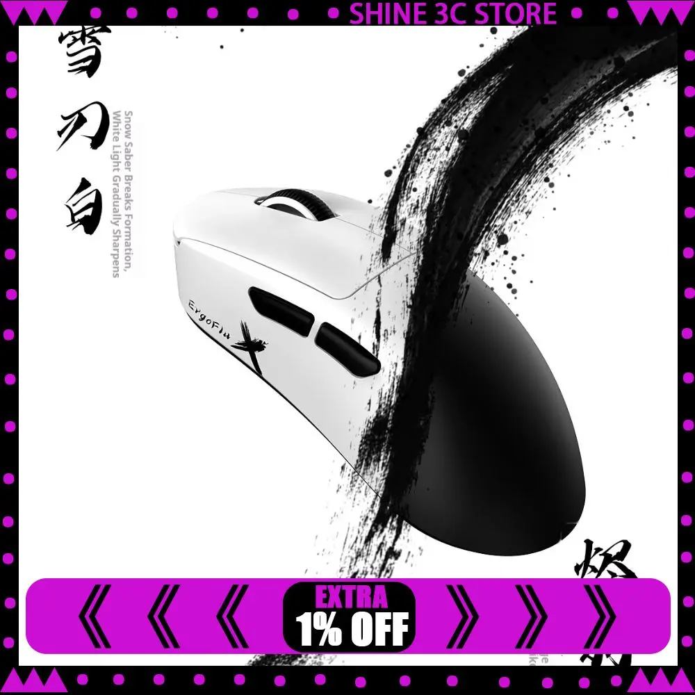 

ZORNHER Ergoflux9 Three Mode Wireless Mouse PAW3950 Dual 8KHz Polling Rate Ergonomic FPS Gaming Mouse 57g Lightweight Gift PC