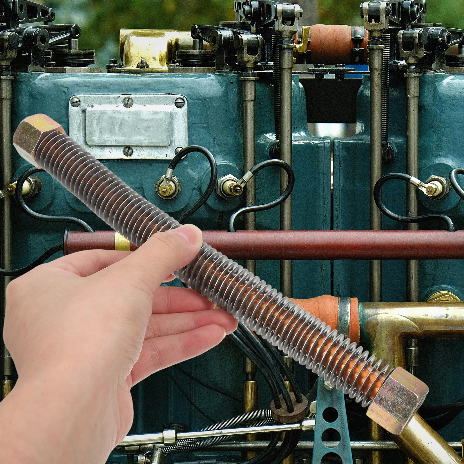 Air Compressor Exhaust Tube Aluminum Intake Pipe Flexible Hose Heat Dissipation Cooling Fins Replacement Parts Steel Wire Hose