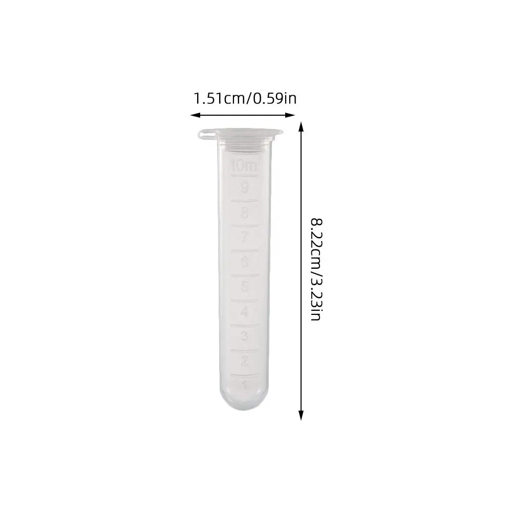 200 قطعة 10 مللي أنابيب الطرد المركزي أنبوب اختبار البلاستيك للمختبر قوارير قياس التجربة العلمية أداة الأحياء الجزيئية #3