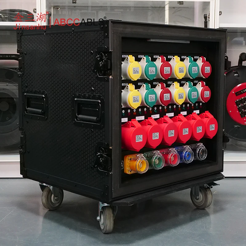 ABCCABLS 400A 3 Phase Stage Power Distribution Box with 18 CEE Sockets for Live Events