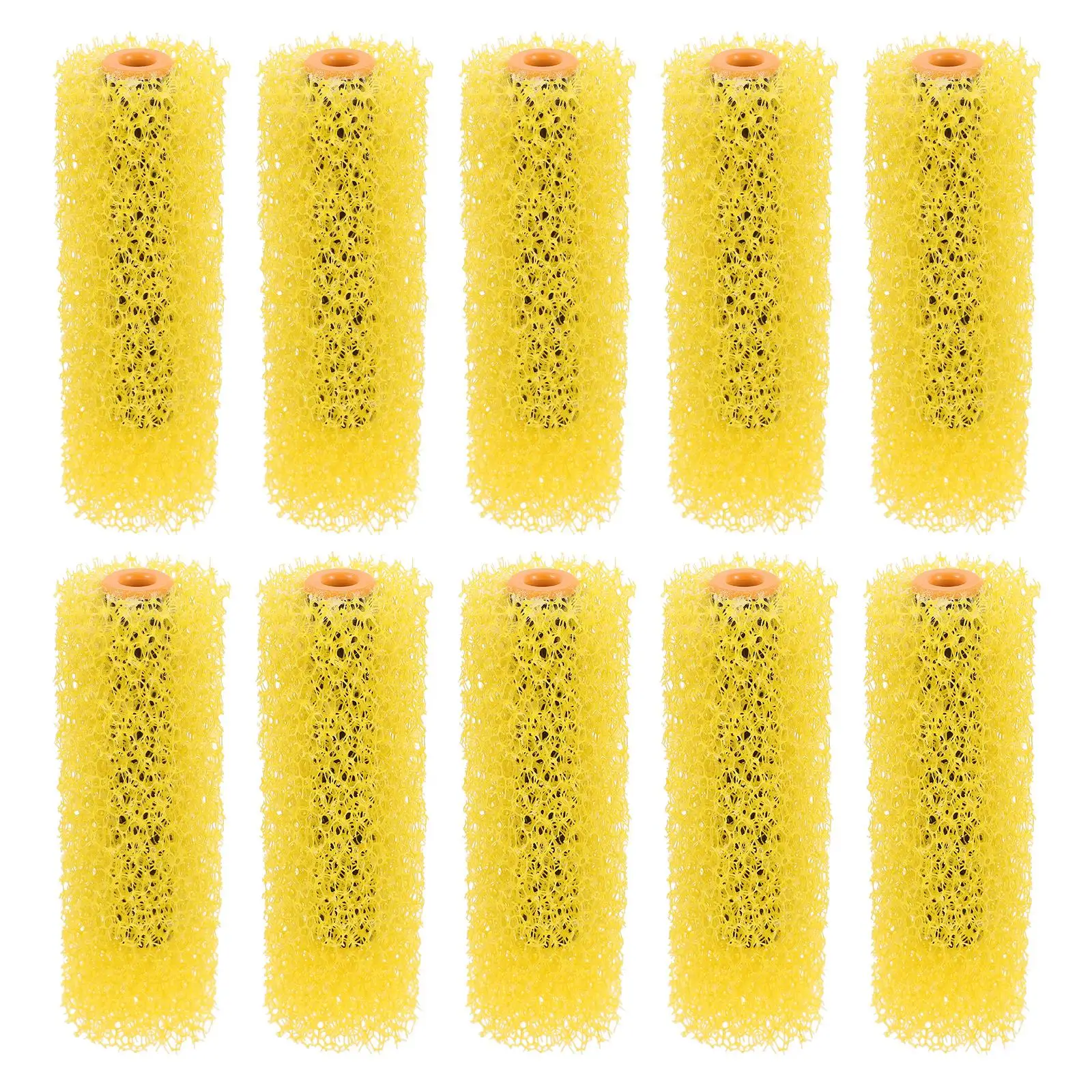 10pcs Refillable Paint Roller 4 Inch Sponge Embossing Repair Yellow Texture Brush Diatom Mud Paint Wall Tools