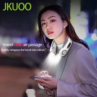 JKUOO 4000mAh Mini Neck Fan Portable Bladeless Rechargeable Air Cooler 3 Speed Settings for Summer Sports Outdoor Cooling