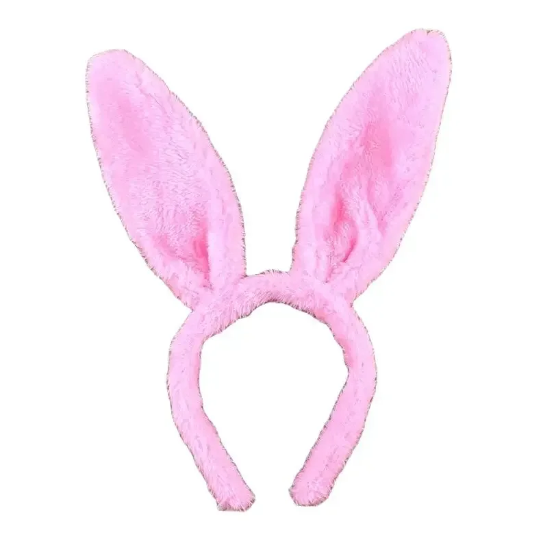 Unisex Plush Rabbit Ear Hair Hoop Bunny Ears Headband Theme Party Stage Performance Headdress Christmas Easter Cosplay Costum
