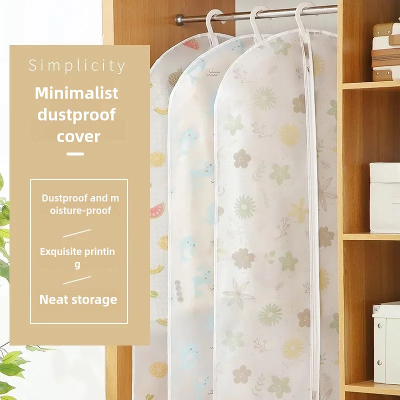 3/5/10PCS Hanging dust cover for clothes, printed clothes, closet organizer cover, arranged with zipper