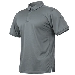 Men's Short Sleeve Tactical Shirt Casual Performance Lightweight Polo Shirt Summer Outdoor Fishing Hiking Golf Shirt USA Size