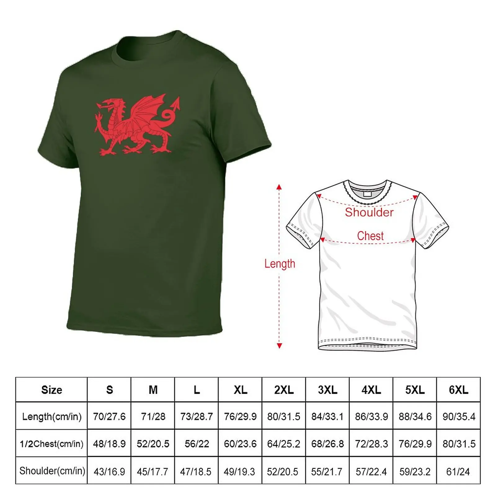 Welsh Red Dragon Wales T Shirt T-Shirt plus size tops cute tops graphics black t shirts for men