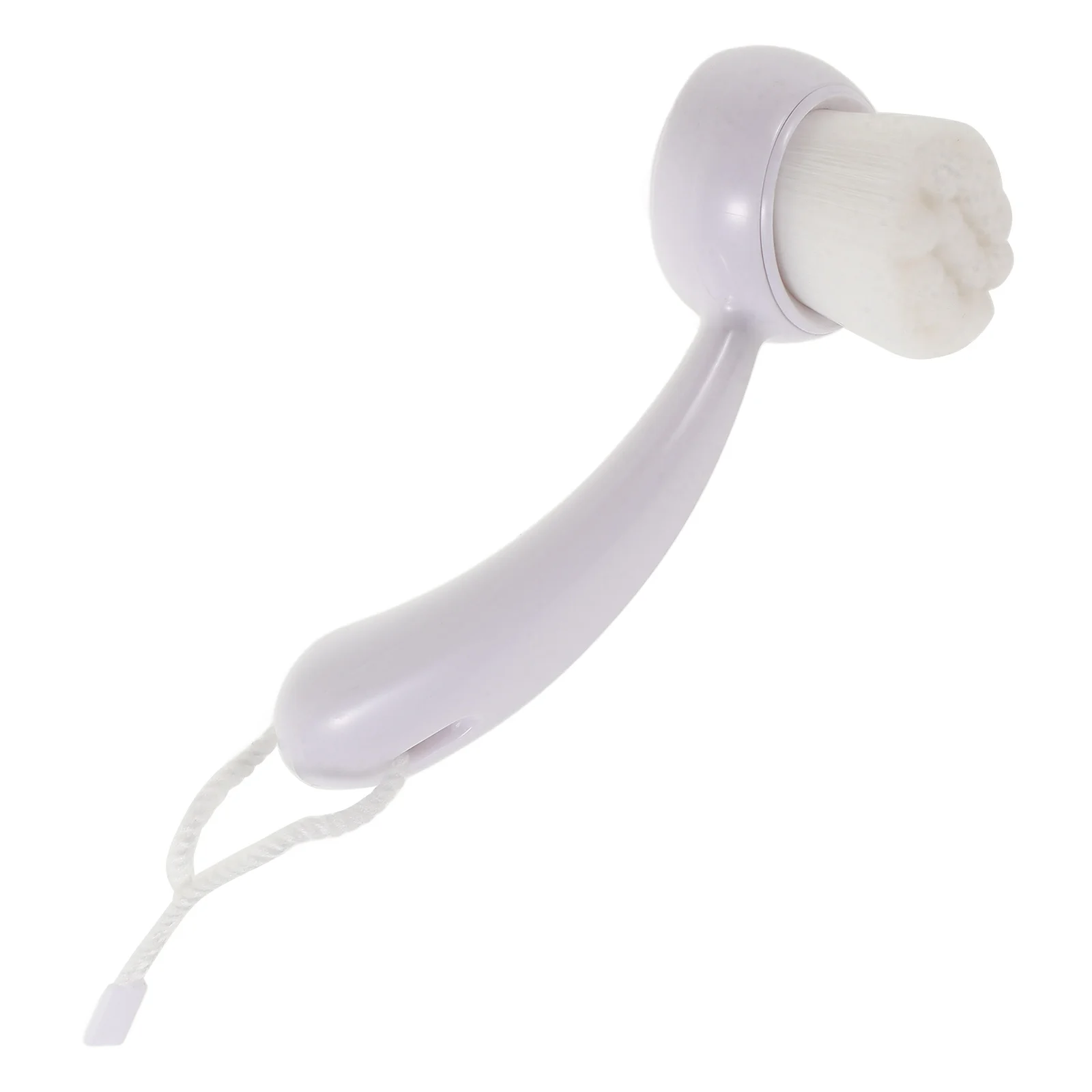 Escova esfoliante facial cabo longo branco manual limpeza profunda remoção de cravo purificador facial pele macia escova de limpeza facial