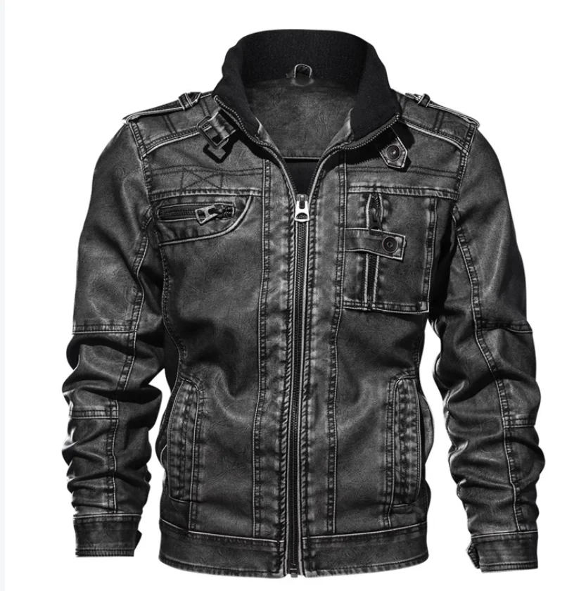 

Autumn and winter European and American style PU leather jacket with trendy temperament and jacket