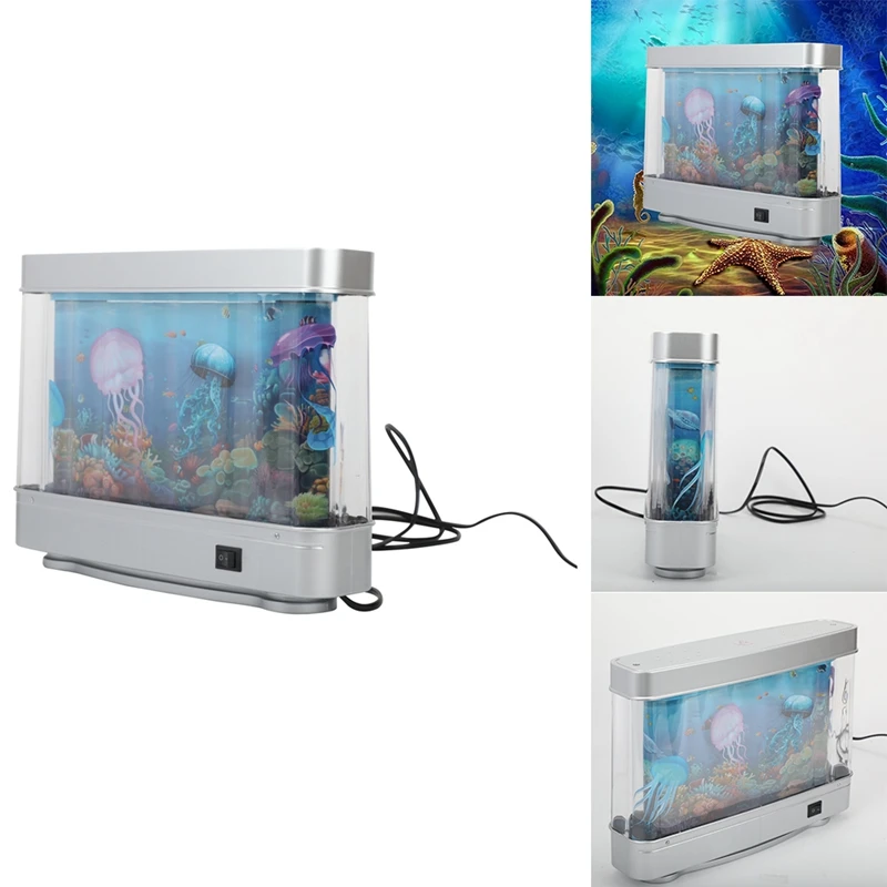 Simulated Fish Tank Lamp Aquarium Tank Decorative Night Light Virtual Ocean Dynamic LED Table Lamp Room Decor-Retail