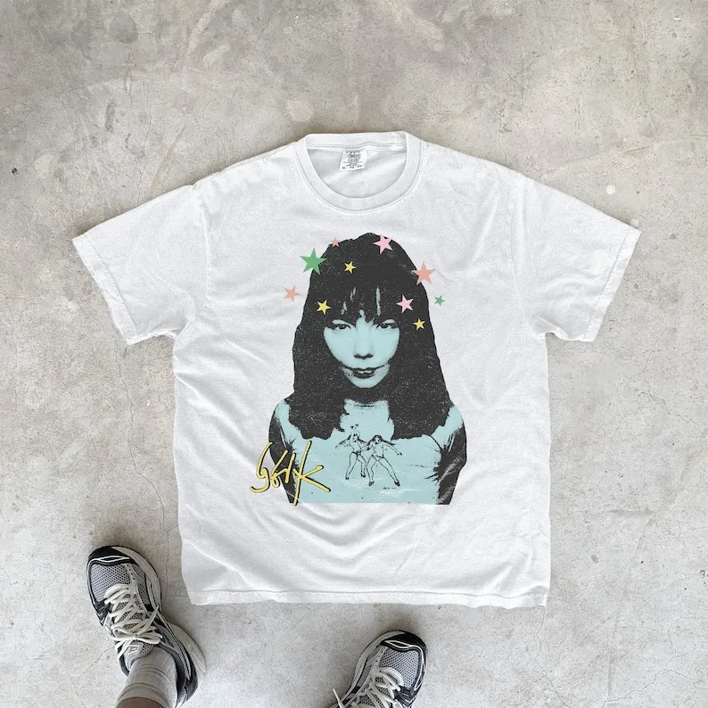 bjork, camisa y2k, b tuzk, aphex twin, debutante, icelandica, camisa bjork, camiseta bjork, y2k, moda, música, vintage, presente de aniversário, m