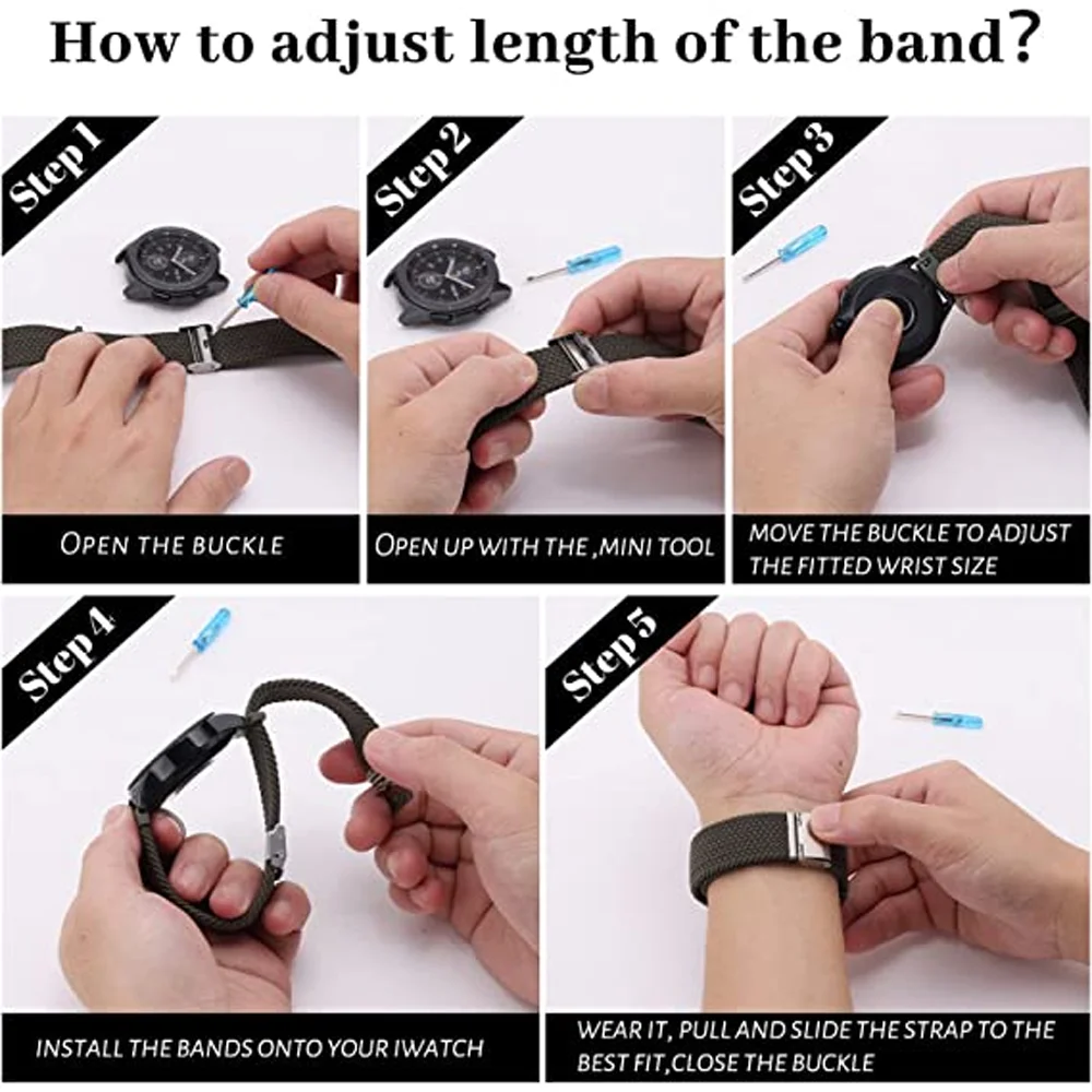 20mm Band for Samsung Galaxy Watch 4/5/7/pro/classic 45mm 44mm 40mm 43mm 47mm No Gaps nylon bracelet correa Galaxy watch 6 strap