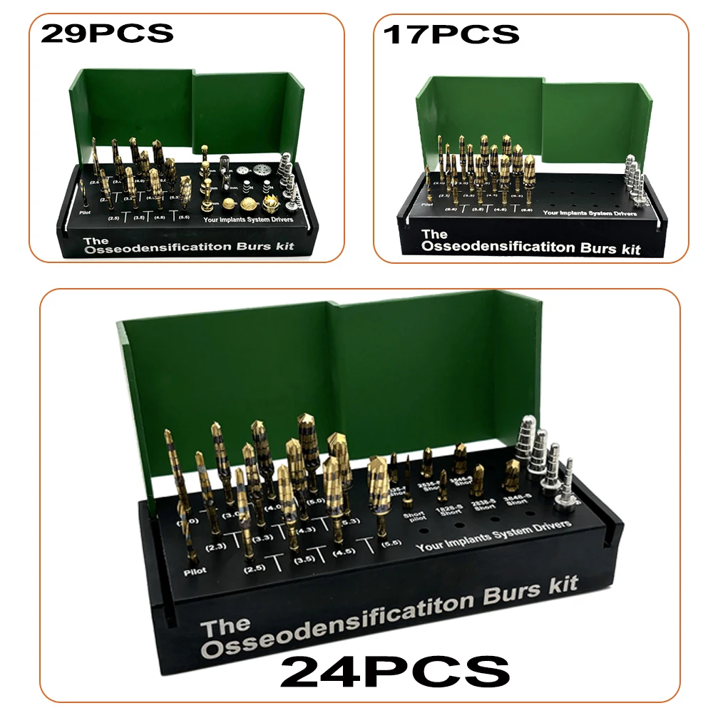 

24Pcs Dental Osseodensification Burs Kitfor Dental Alveolotomy Implant System Drivers Drills Ridge Expansion Bone Cutting