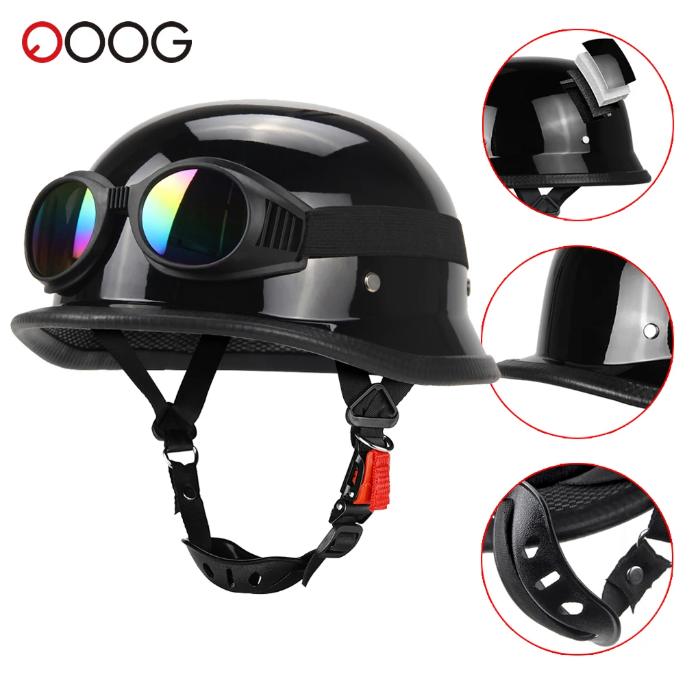 dot認証オートバイハーフヘルメットヴィンテージファッションバイクヘルメット耐衝撃性と日よけキャップ付きモトクロスライディング安全ヘルメット