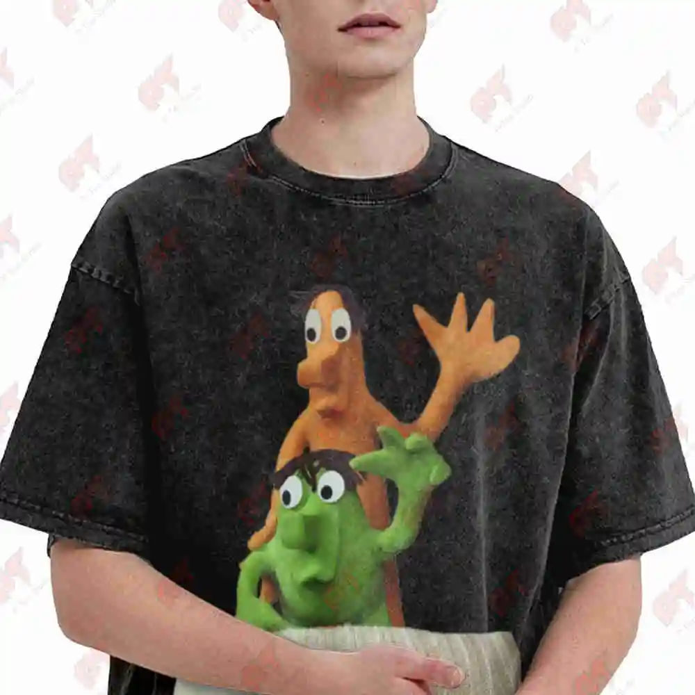 Friedrich Luzie Horror Of Street Retro Vintage Washed Tee Pure Cotton T-Shirt