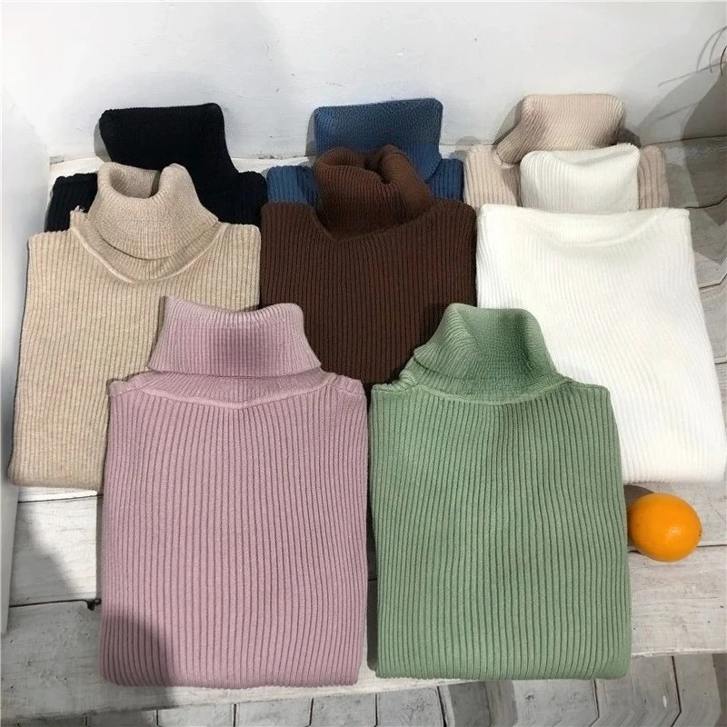 

2025 Turtleneck Sweater Womens Autumn Winter Tops Korean Slim Women Pullover Jumper Knitted Sweater Pull Femme Hiver Truien