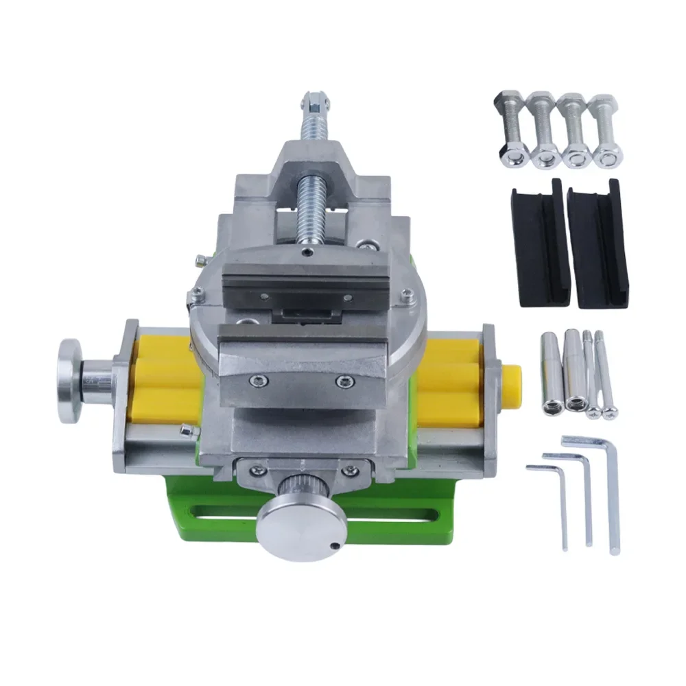 3" Cross Slide Drill Press Vise 2 Way X-Y Compound Vise Mill Drill Press Precision Swivel Base Table Aluminium Alloy Worktable - view 2
