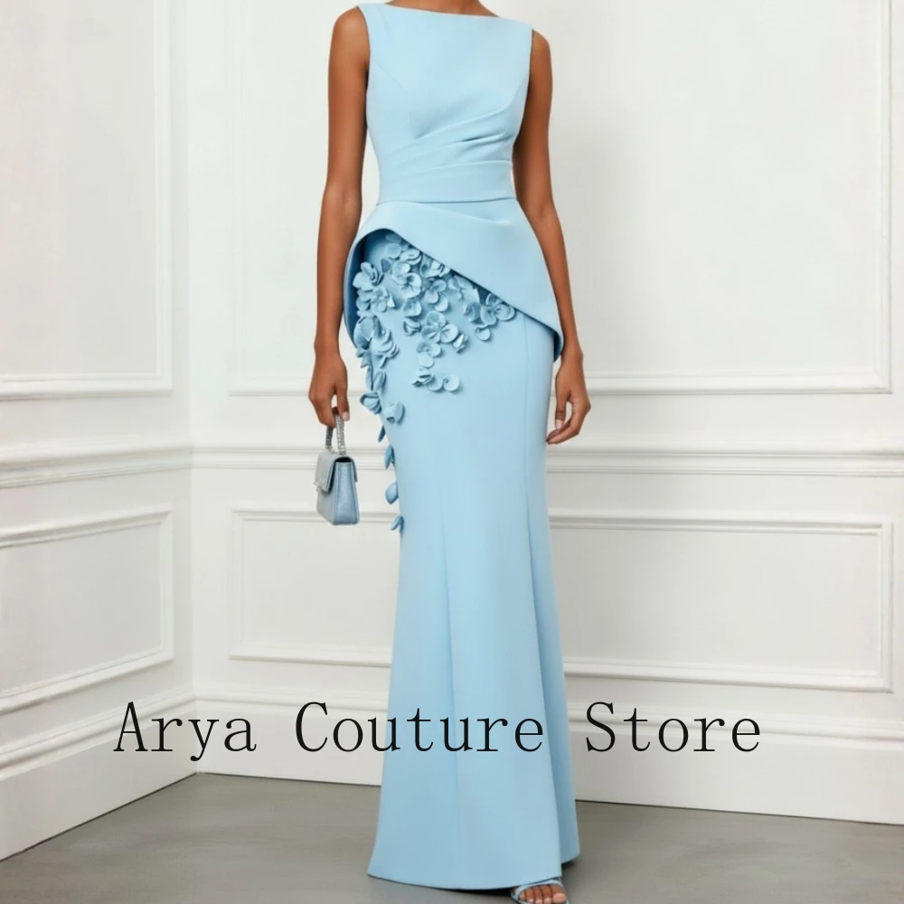Customized Crepe Elegant Evening Dresses Scoop 3D Flowers A-line the Floor-Length High Quality 2026 for Formal Party Dress