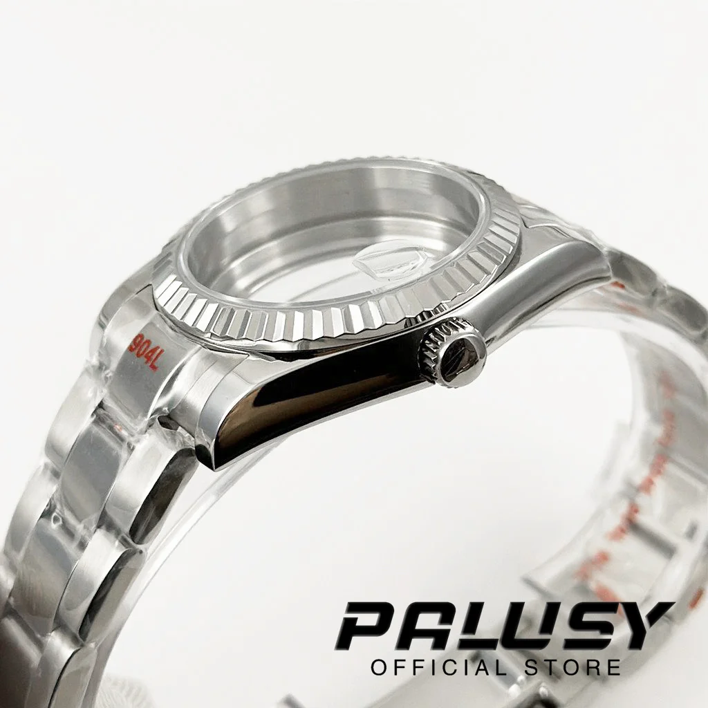 Funda de reloj resistente al agua, cristal de zafiro, 36MM/40MM, alta calidad, curva estriada, NH34, NH35, NH36, NH38, NH70, NH72, ETA2824