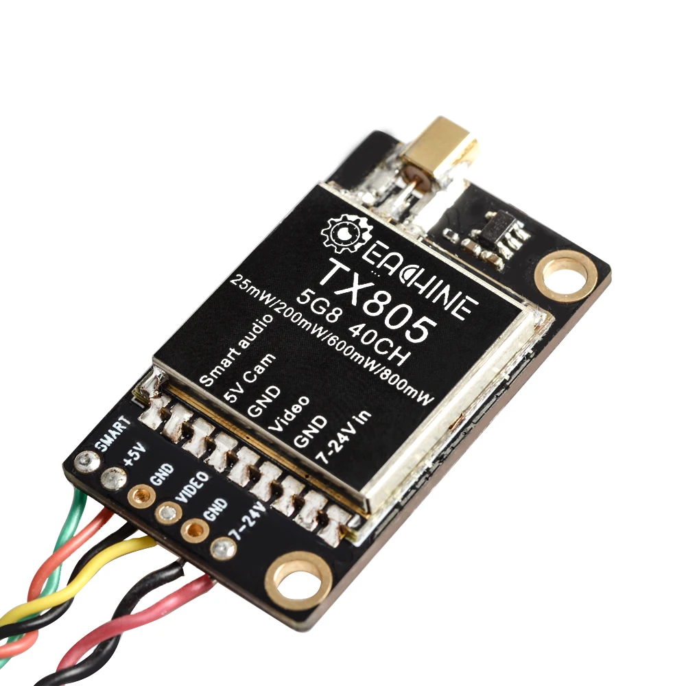 

Eachine TX805 VTX 5.8G 40CH 25mW 200mW 600mW 800mW FPV Transmitter TX LED Display Support OSD Pitmode Smart Audio For RC Drone