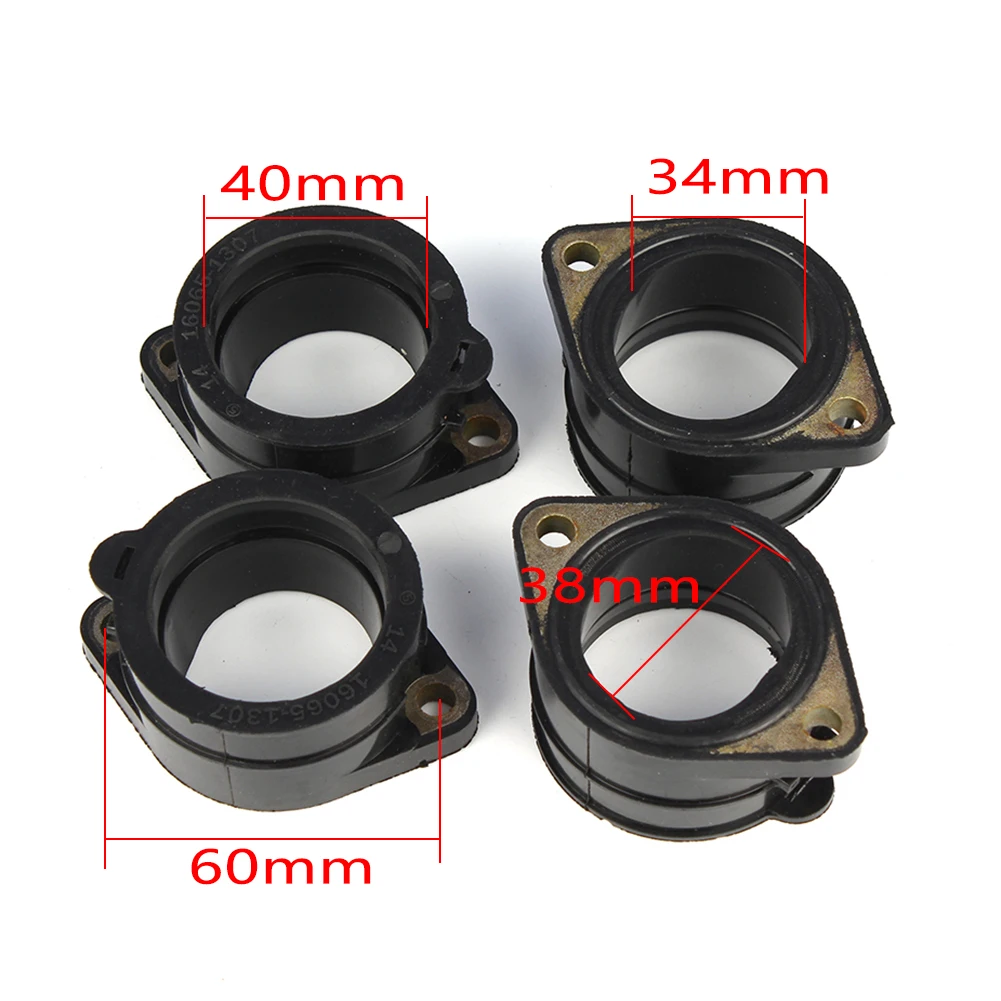 Carburetor Interface Intake 4Pcs Manifold Adapter Joint Boots Set For Kawasaki 16065-1307 GPZ 1100 E ZXT10E ZRT10C ZRX 1200 C