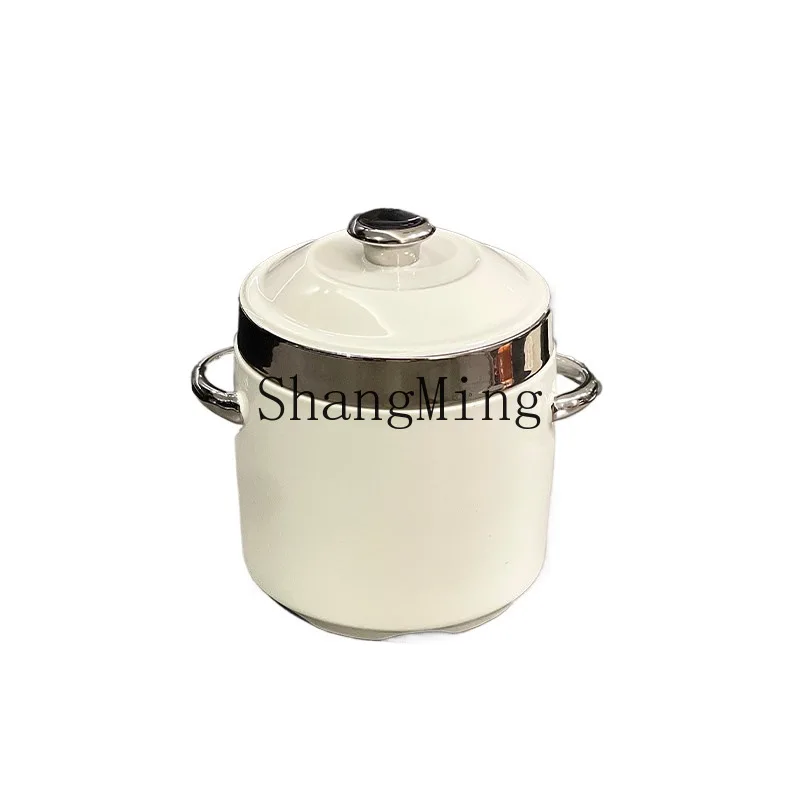 

DSA light luxury creative stew cup ceramic soup pot with lid high value water-proof stew cup household soup cup large