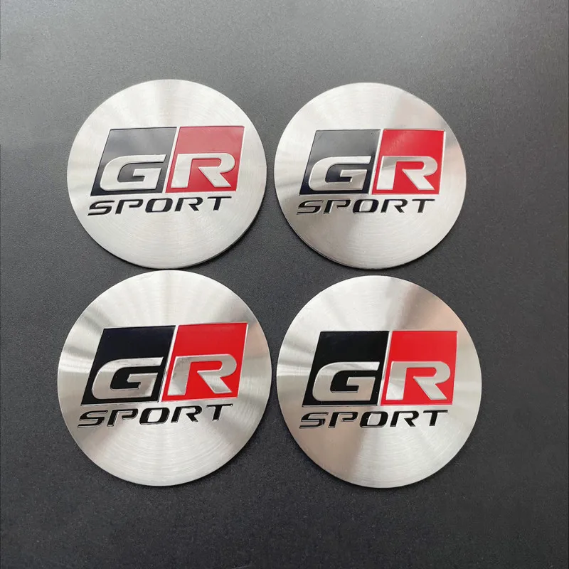 4Pcs 56mm GR Sport Logo Car Wheel Center Hub Cap Stickers Rim Decal For Toyota Corolla 86 Supra CHR Yaris Camry Prius Rav4 Auto