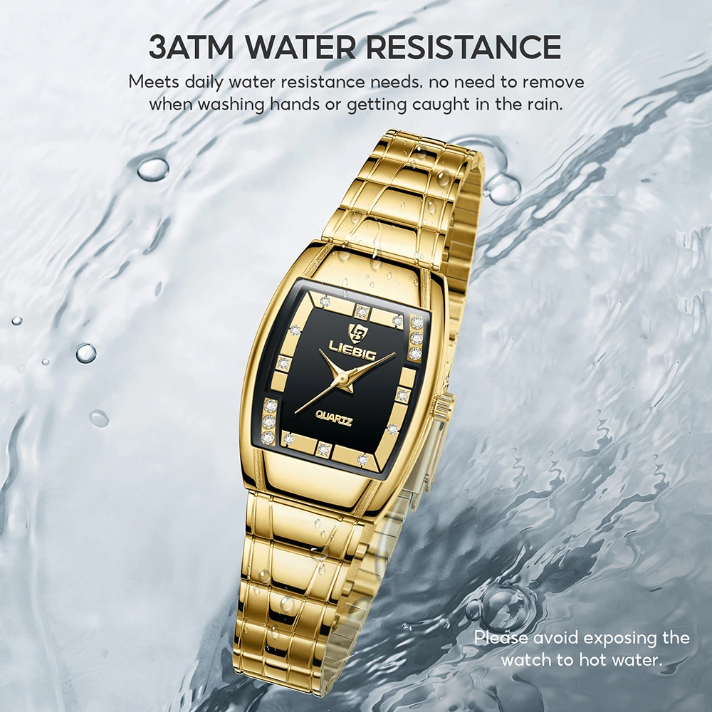 LIEBIG Elegant Waterproof Outdoor Ladies Watch Luxury Quartz Movement Watches For Women Fashion Time Sports Simple Wristwatches