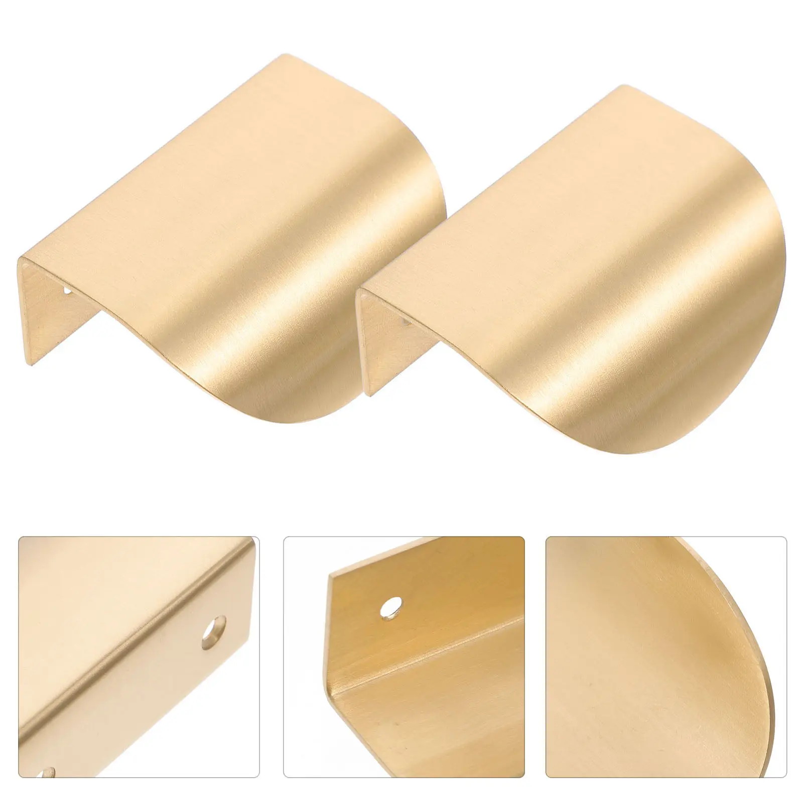 4Pcs Premium Solid Brass Pull Knobs for Cabinets Wardrobes Drawers Modern Stylish Decorative Handle Easy Install Strong Grip