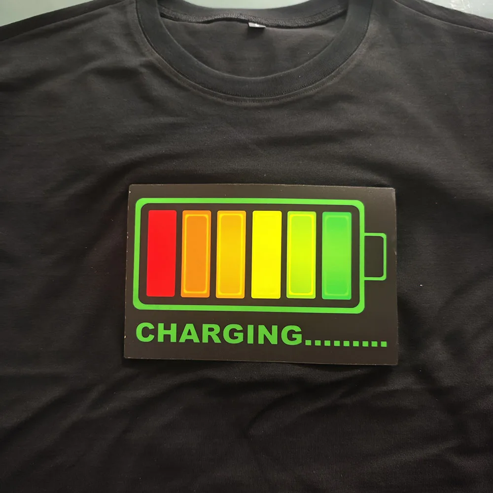 Man And Women Sound Active Equalizer El T Shirt Equalizer Light Up Down Led T Shirt Flashing Music Activated Led T-shirt view 6