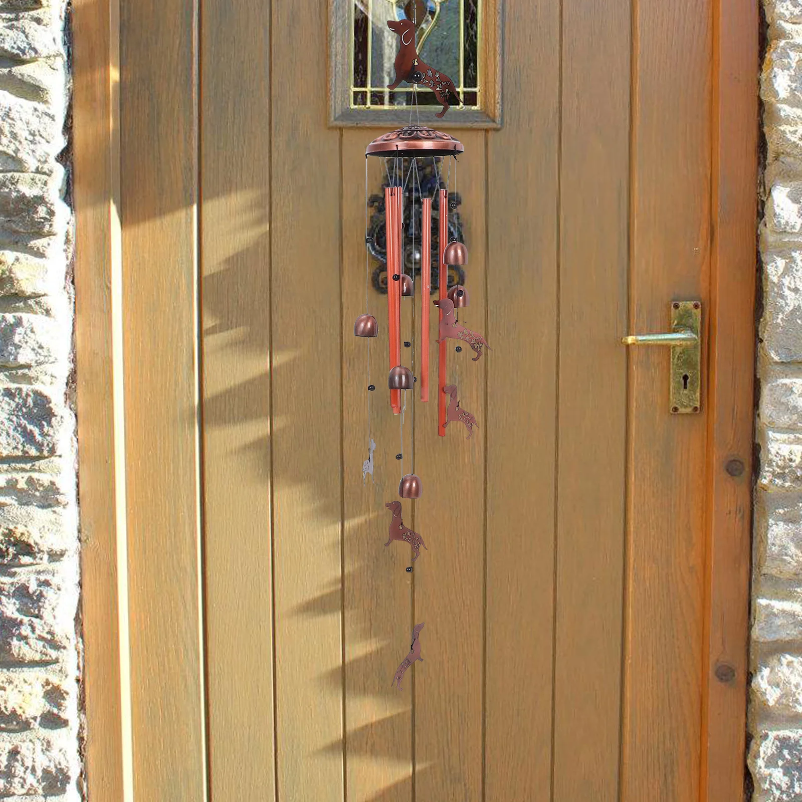 

Vintage Iron Animal Wind Chimes Dog Design Outdoor Garden Porch Patio Yard Hanging Memorial Windchime Decorative