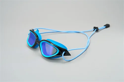 Gafas de natación con cabeza de cuerda y luz polarizada galvanizada colorida para adultos, gafas de natación impermeables y antivaho para