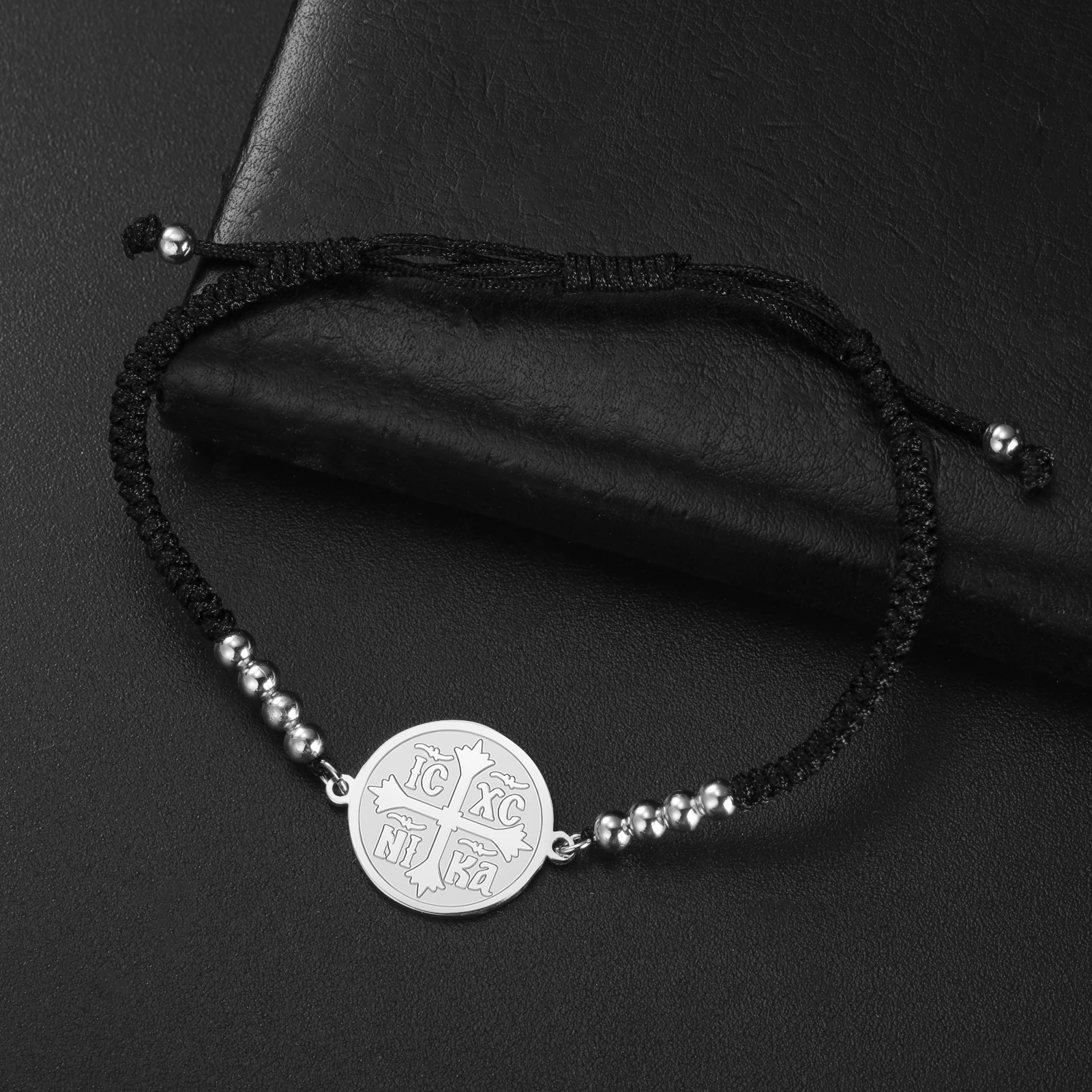 Kkjoy Orthodoxes IC XC NIKA Kreuz-Armband aus Edelstahl, Christliches Religiöses Amulett, Nie Verblassendes Glaubens-Schmuckstück, Schutzgeschenk – Detail 5