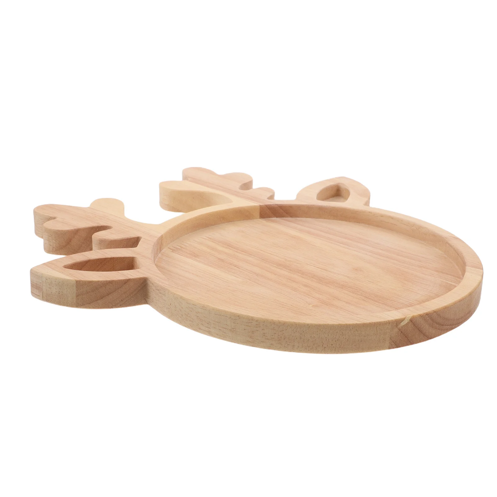 

Reindeer Wooden Christmas Serving Platter Round Food Tray Rustic Holiday Charcuterie Board Fruit Dessert Snack Plate