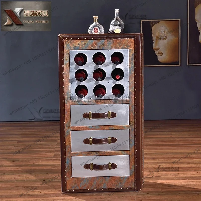 

Wine cabinet designer personality book-shaped industrial style American sideboard multi-functional storage cabinet