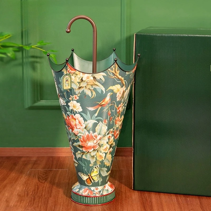 Retro creative large umbrella storage bucket, living room umbrella storage utensils
