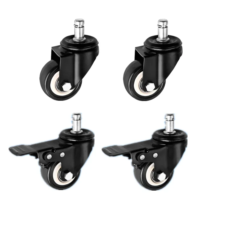 4 Pcs/Lot 1.5/2 Inch M11 Circlip Universal/Brake Wheel Gold Diamond Insert Rod Caster Hair Salon Barber Chair Buckle 180KG